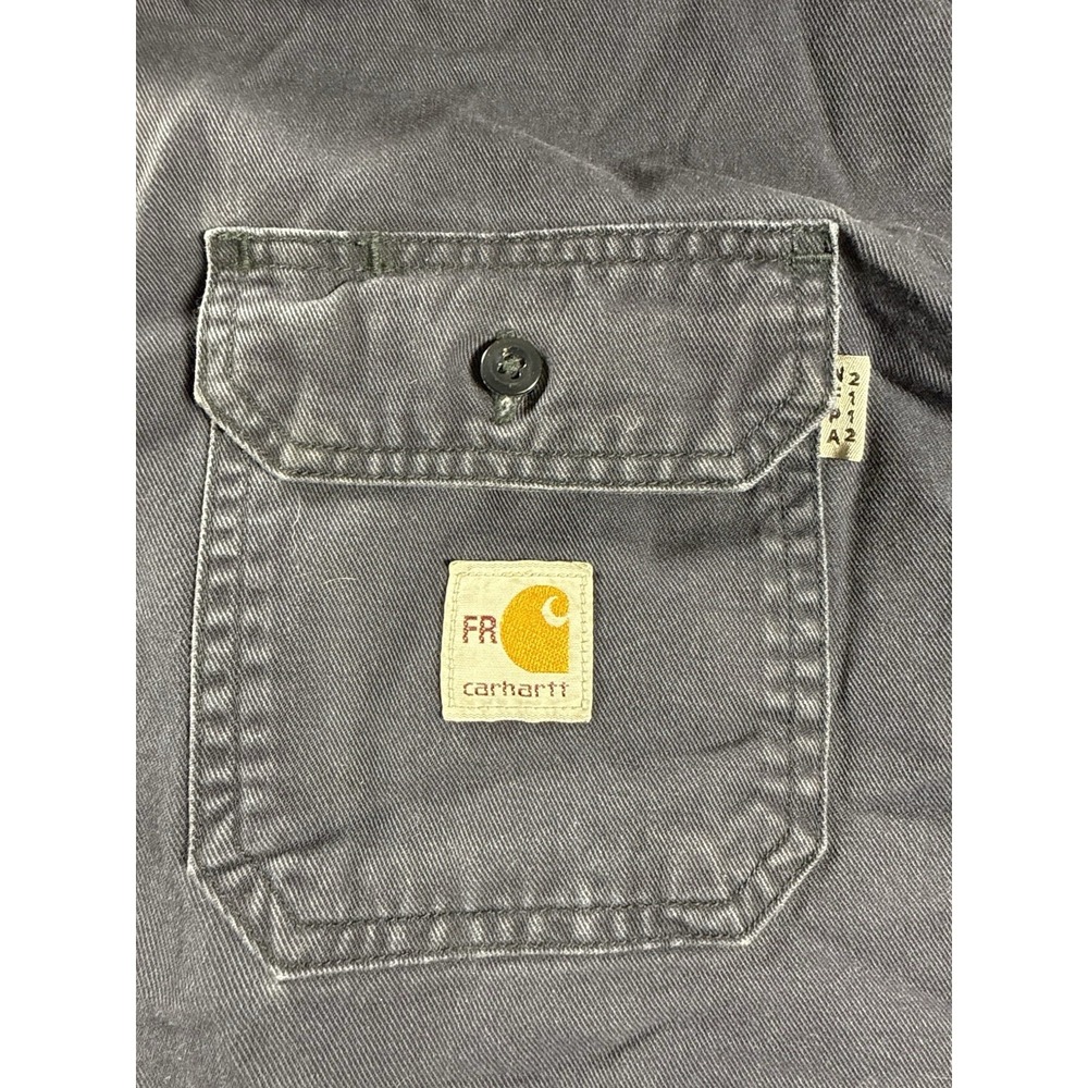 Carhartt FRS160 DNY Navy Flame Resistant Long Sleeve Work Shirt Size 2XL - Picture 5 of 12